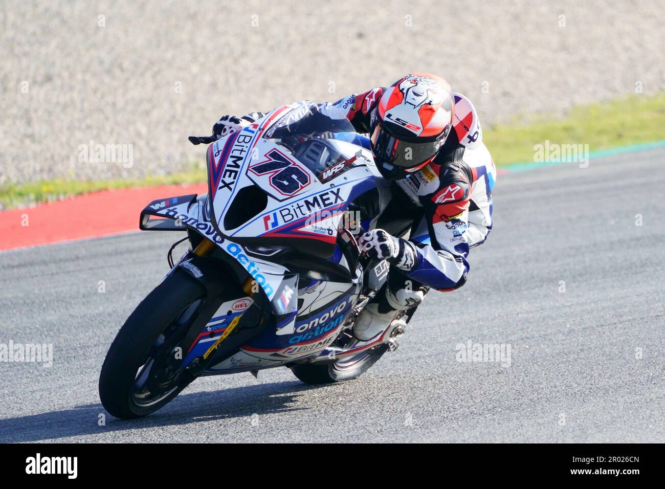 6. Mai 2023: Circuit de Barcelona, Catalunya, Barcelona, Spanien: FIM Superbike World Championship Barcelona 2023: Free Practice, Loris Baz, Bonovo Action BMW Rider BMW M1000 RR Stockfoto