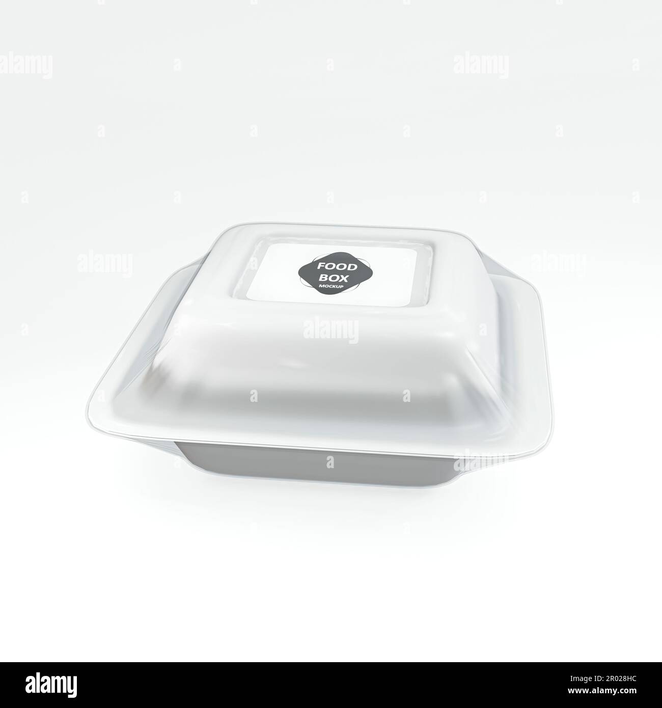 Lunch-Box 3D Abbildung, Lunch-Box, in Polyethylen verpackte Lunch-Box Stockfoto