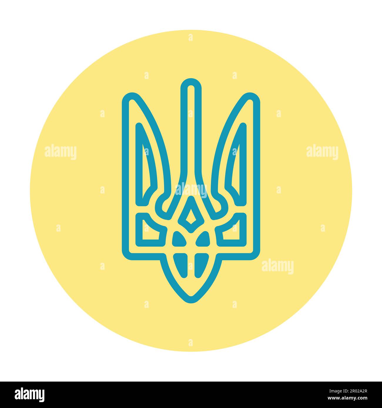 Symbol für ukrainische Dreizack-Linienfarbe. Isoliertes Vektorelement. Skizzieren Sie das Piktogramm für Webseite, mobile App, Promo Stock Vektor