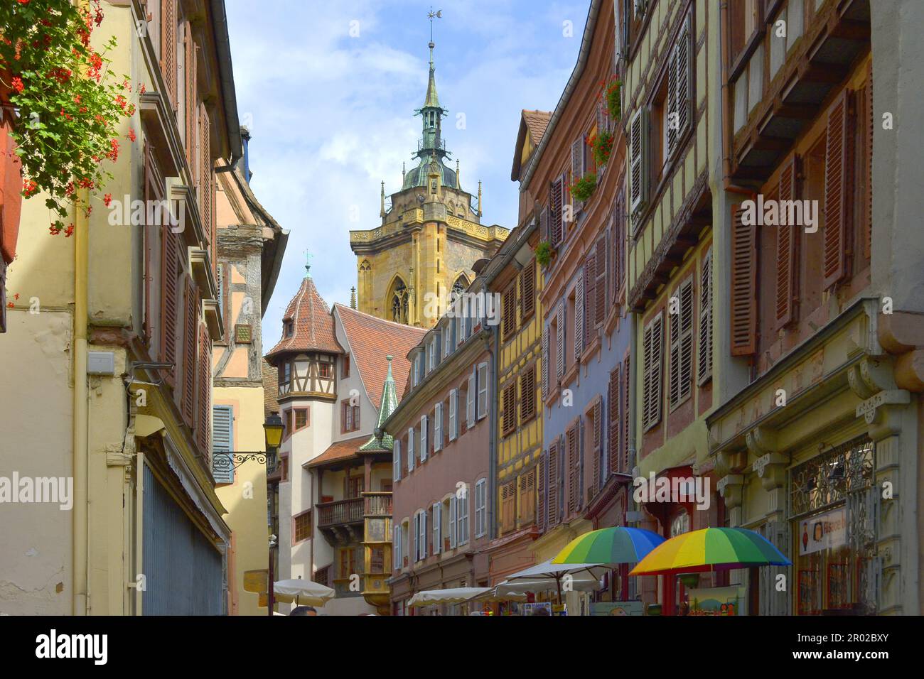 Frankreich, Elsass, Colmar, Stadtzentrum, Altstadt, Maison Pfister, Kirche, Colmar Minster Stockfoto