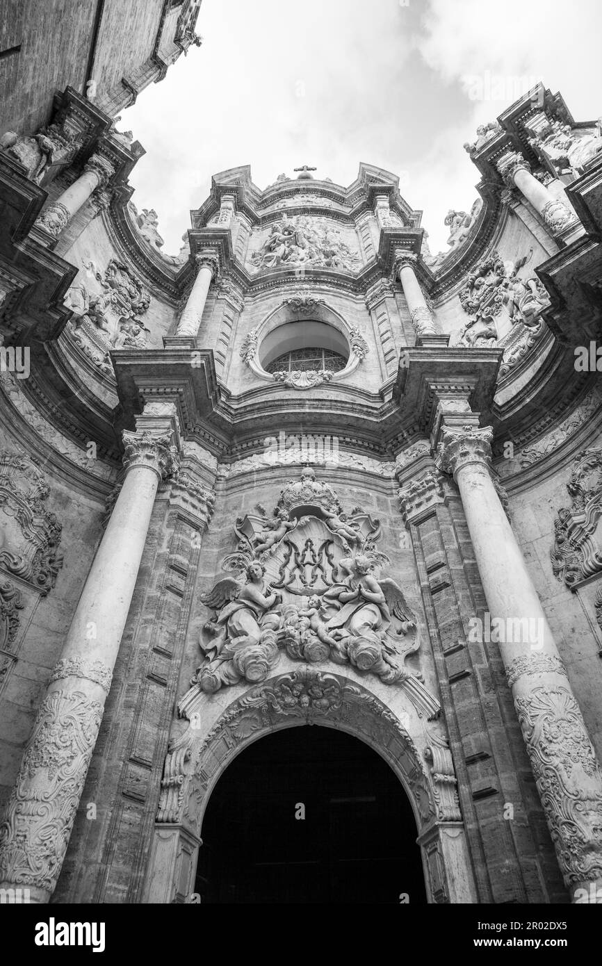 Spanien, Valencia. Detail der Kathedrale - Basilika Mariä Himmelfahrt unserer lieben Frau von Valencia Stockfoto