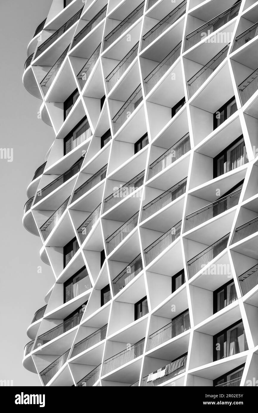 Amsterdam, Niederlande - Q Residenzen beherbergen Turm von Studio Gang Stockfoto