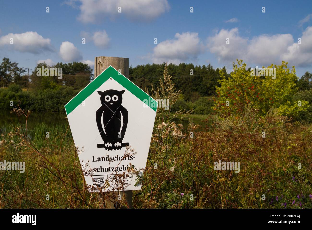 Schild Landscape Conservation Area (Landschaftsschutzgebiet) Stockfoto