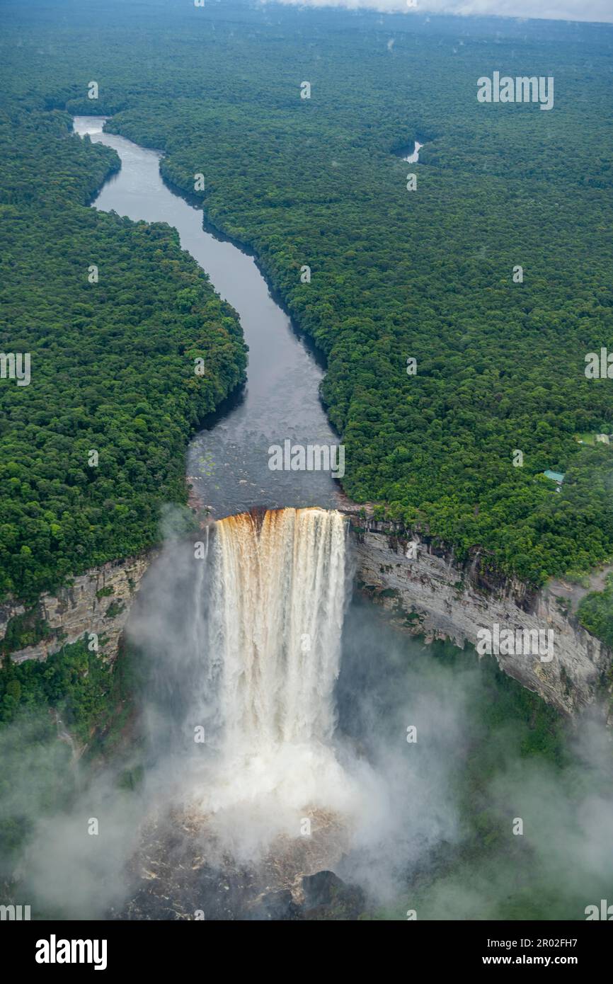 Luftlinie der Kaieteur Falls, Potaro River, Guyana, Südamerika Stockfoto