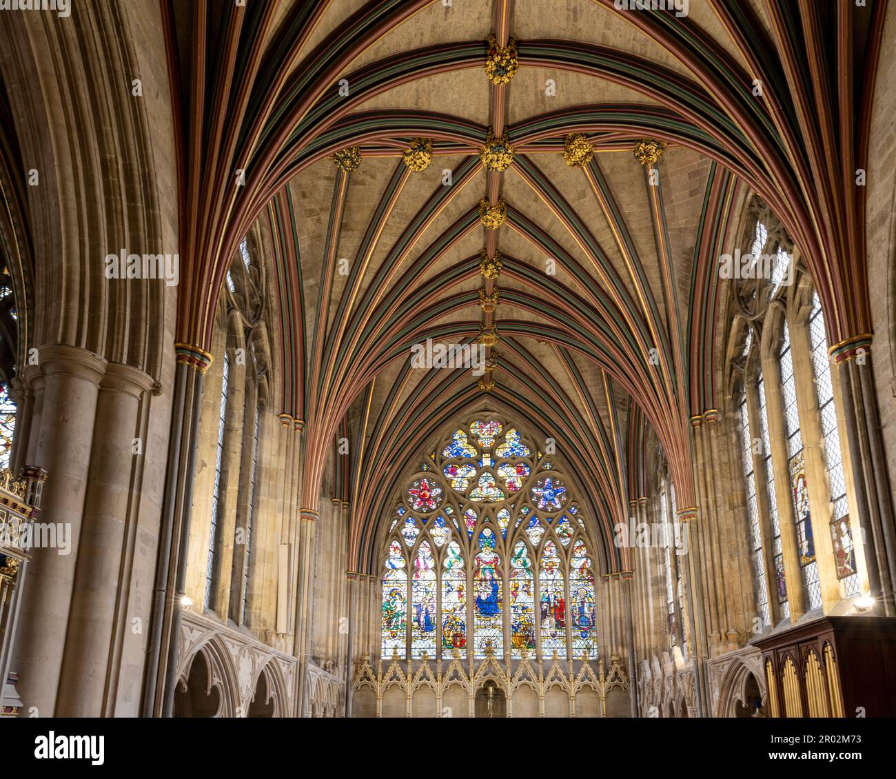 Exeter Cathedral - Cathedral Church of Saint Peter - Exeter, Devon, England, Großbritannien Stockfoto