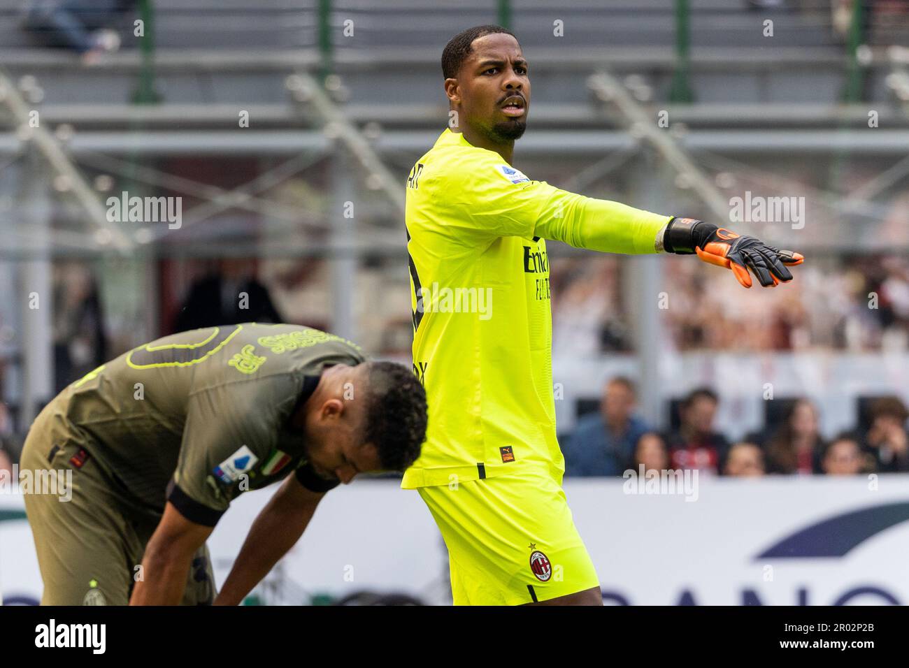 Serie A Fußballspiel zwischen AC Mailand und SS Lazio im Giuseppe Meazza Stadion in San Siro in Mailand, Italien, am 6 2023. Mai Stockfoto