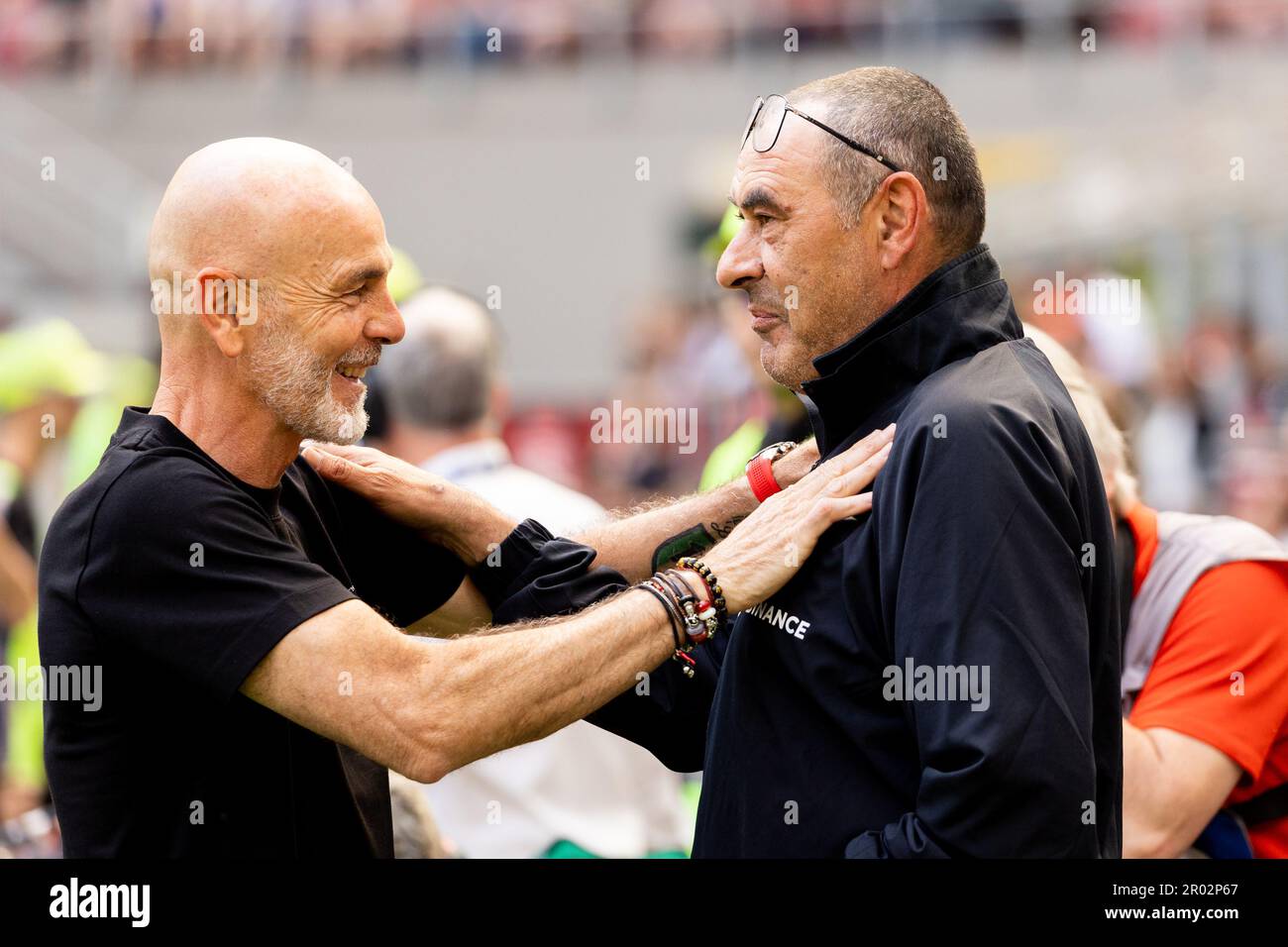 Serie A Fußballspiel zwischen AC Mailand und SS Lazio im Giuseppe Meazza Stadion in San Siro in Mailand, Italien, am 6 2023. Mai Stockfoto