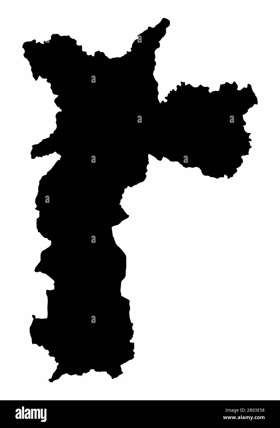Silhouette des Stadtplans von Sao Paulo isoliert auf weißem Hintergrund, Brasilien Stock Vektor