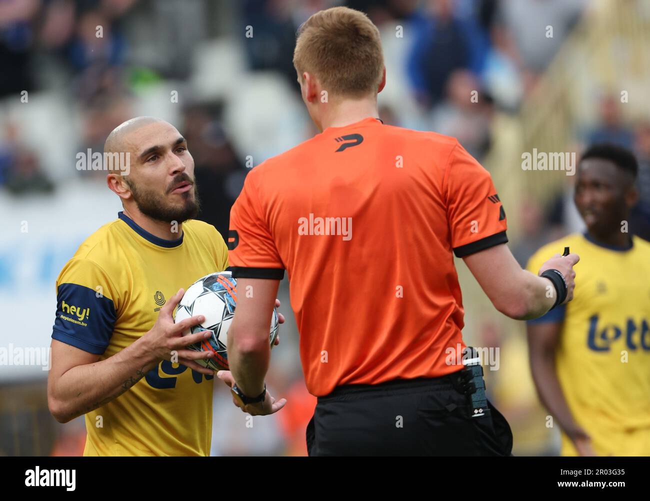 Genk, Belgien. 06. Mai 2023. Ismael Kandouss von Union in Aktion während eines Fußballspiels zwischen Club Brügge und Royale Union Saint-Gilloise, Samstag, den 06. Mai 2023 in Brügge, am 2. Tag der Spiele der Champions in der ersten Division der belgischen Meisterschaft „Jupiler Pro League“ von 2022-2023. BELGA FOTO DAVID PINTENS Kredit: Belga News Agency/Alamy Live News Stockfoto