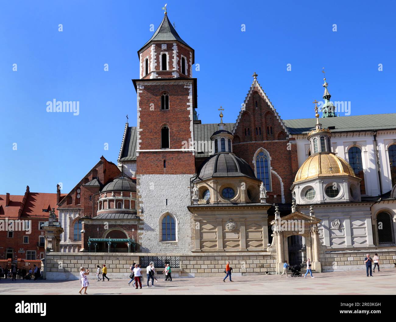 Krakauer. Krakow. Polen. Königsschloss Wawel auf dem Wawel-Hügel. Königliche Kathedrale. Stockfoto