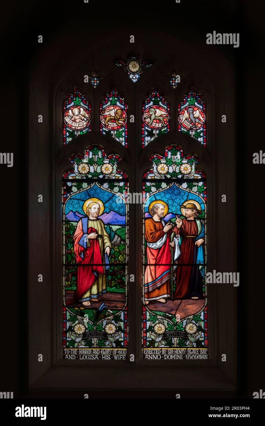 St. Peter & St. Paul Kirche, Buntglasfenster, Bardwell, Suffolk Stockfoto