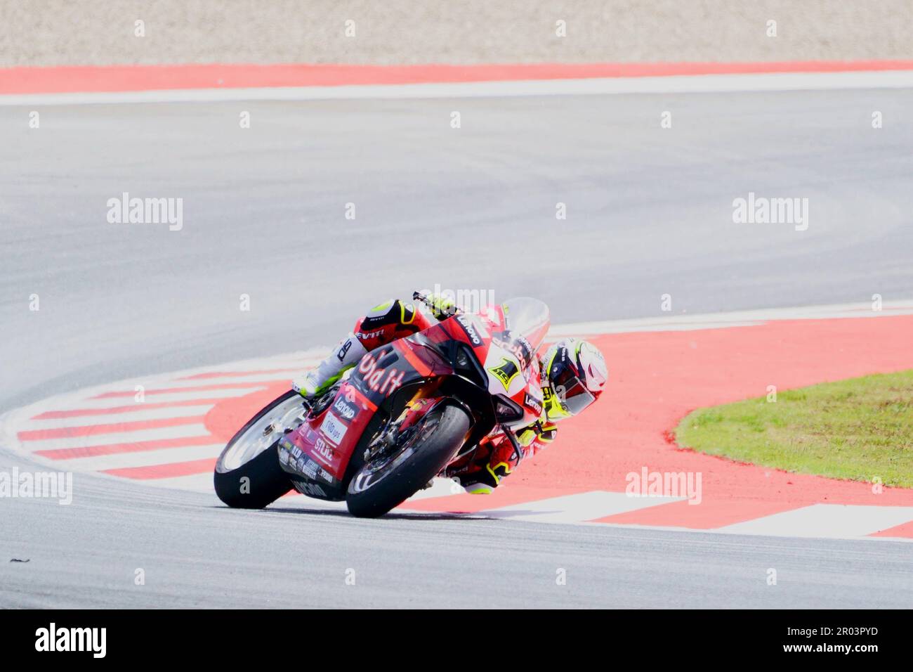 6. Mai 2023: Circuit de Barcelona, Catalunya, Barcelona, Spanien: FIM Superbike-Weltmeisterschaft Barcelona 2023: Rennen 1, Alvaro Bautista, Aruba.it Racing Ducati Ridding Ducati Panigale V4R Stockfoto