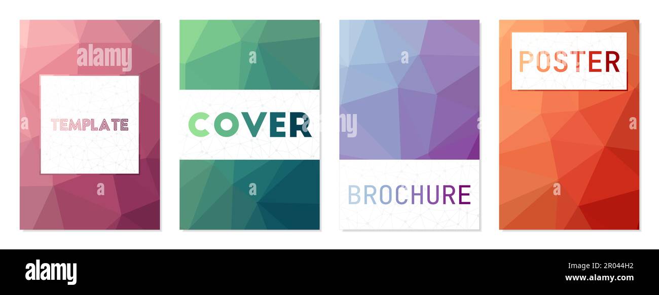 Satz von Abdeckungen im Technologiestil. Kann als Cover, Banner, Flyer, Poster, Visitenkarte, Broschüre. Wunderschöne Kollektion mit geometrischem Hintergrund. Stock Vektor