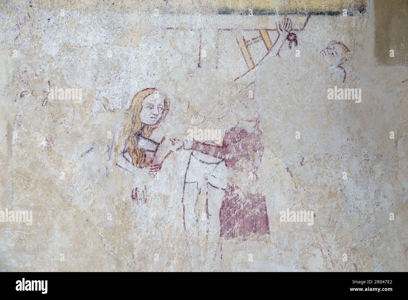 St. Peter und St. Paul Kirche Wandgemälde aus dem 15. Jahrhundert, Bardwell, Suffolk Stockfoto