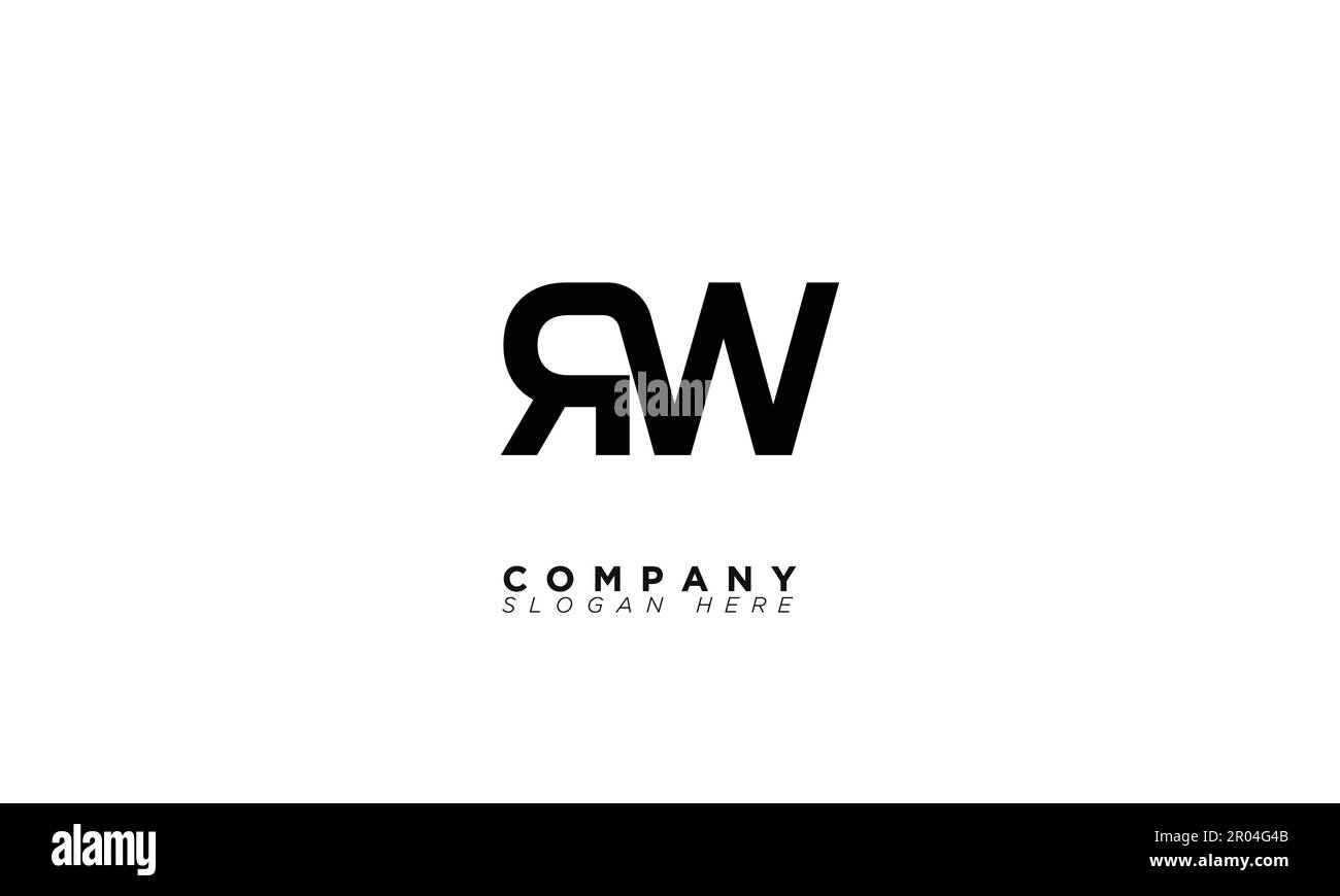 RW Alphabet Buchstaben Initialen Monogramm Logo Stock Vektor