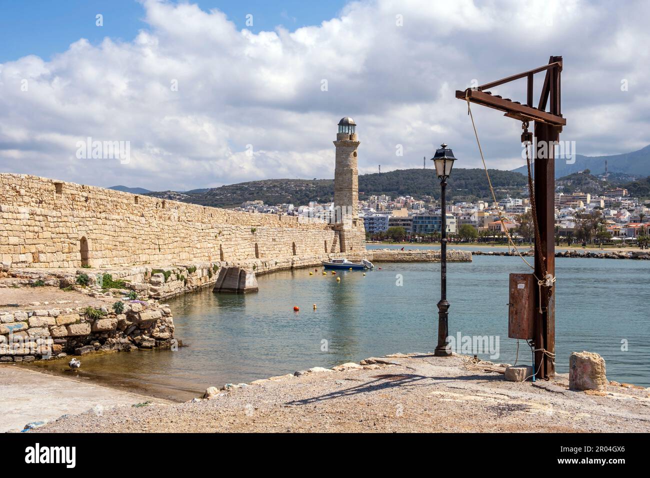 Der alte venezianische Hafen von Rethymno, Kreta, Griechenland Stockfoto