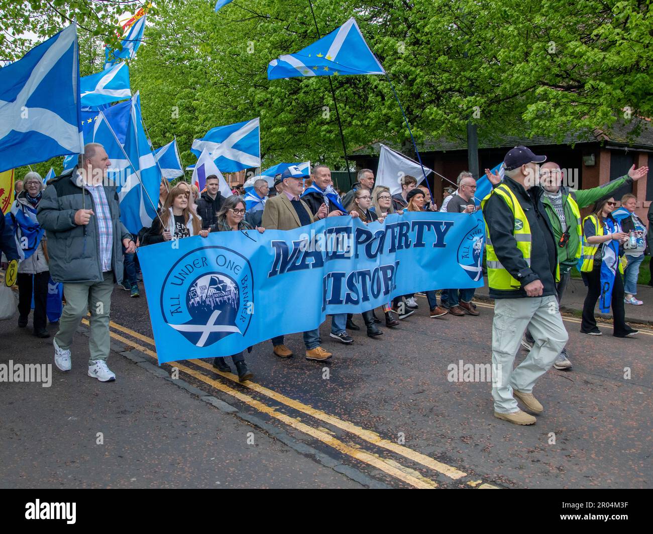 Glasgow, Schottland, Großbritannien. 6. Mai 2023: Ein Pro-Independence-marsch in Glasgow. Stockfoto