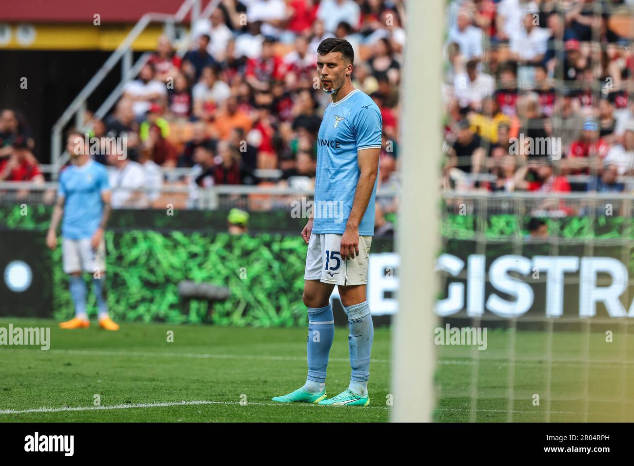 Mailand, Italien. 06. Mai 2023. Nicolo Casale von SS Lazio wurde während des Fußballspiels der Serie A 2022/23 zwischen AC Milan und SS Lazio im San Siro Stadium gesehen. Endstand: Mailand 2 | 0 Lazio. Kredit: SOPA Images Limited/Alamy Live News Stockfoto