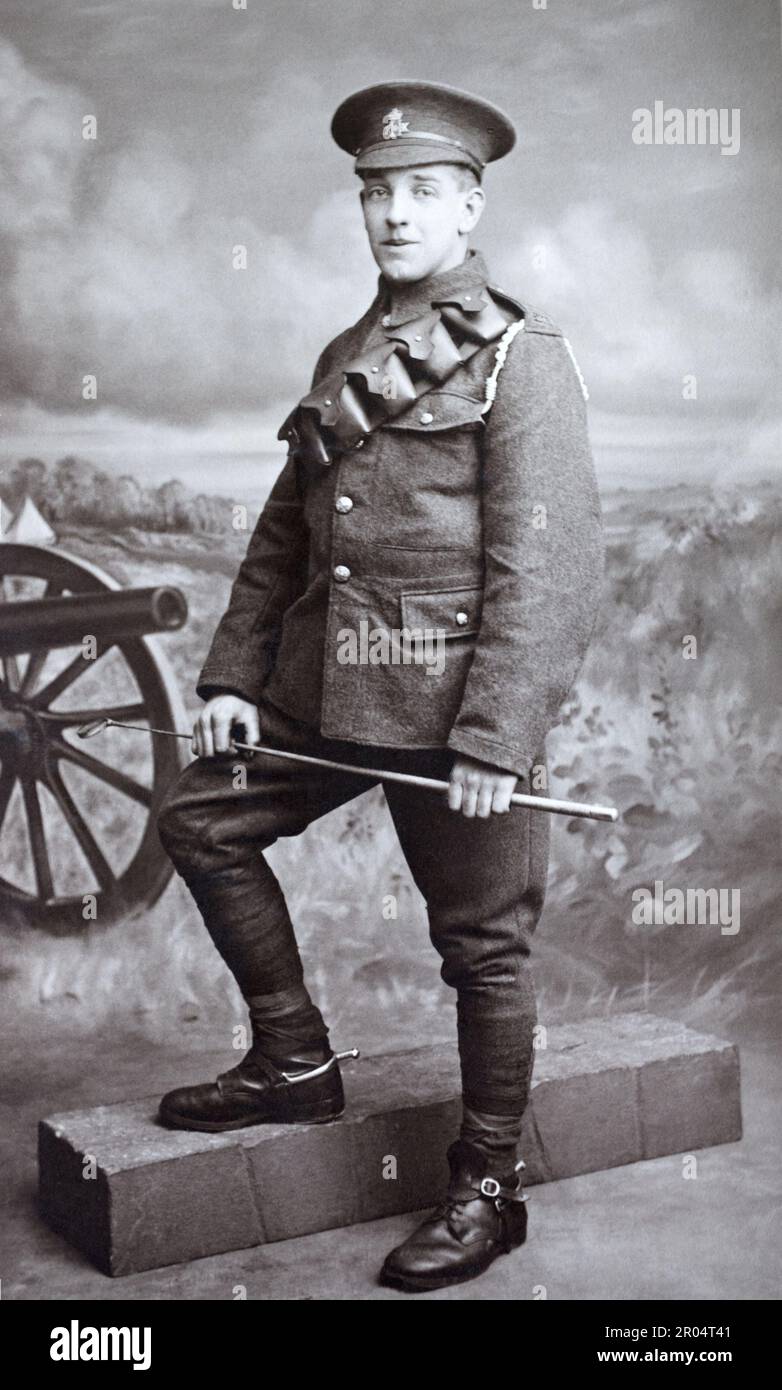 Ein Soldat aus der Zeit des Ersten Weltkriegs der 20. Hussars. Stockfoto