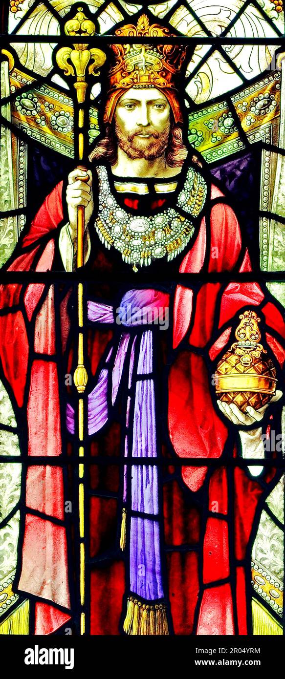 Salomon, König von Israel, Old Hunstanton, Norfolk, Buntglasfenster aus dem späten 19. Jahrhundert, England, Großbritannien Stockfoto