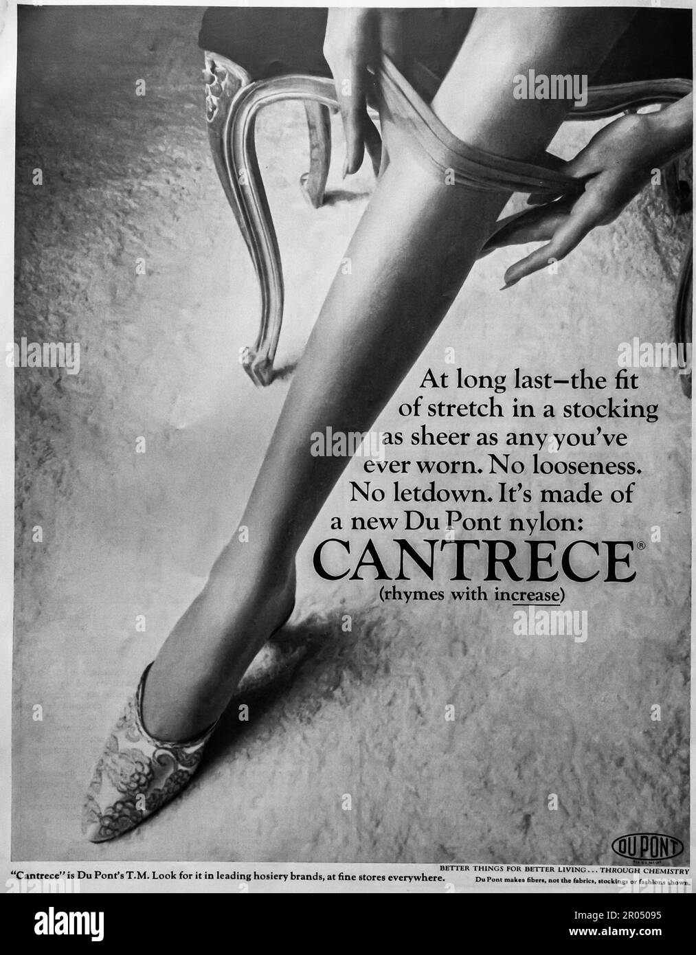 Cantrece Nylons Strümpfe Werbespot in einem Journal Magazin, 1965 Stockfoto