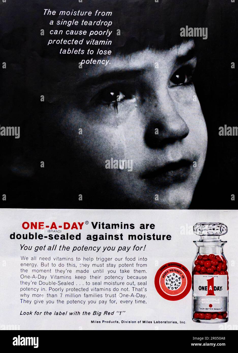 One-A-Day, Big Red 1 Vitamine produziert von der Miles Products Werbung in einem Journal Magazin, 1965 Stockfoto
