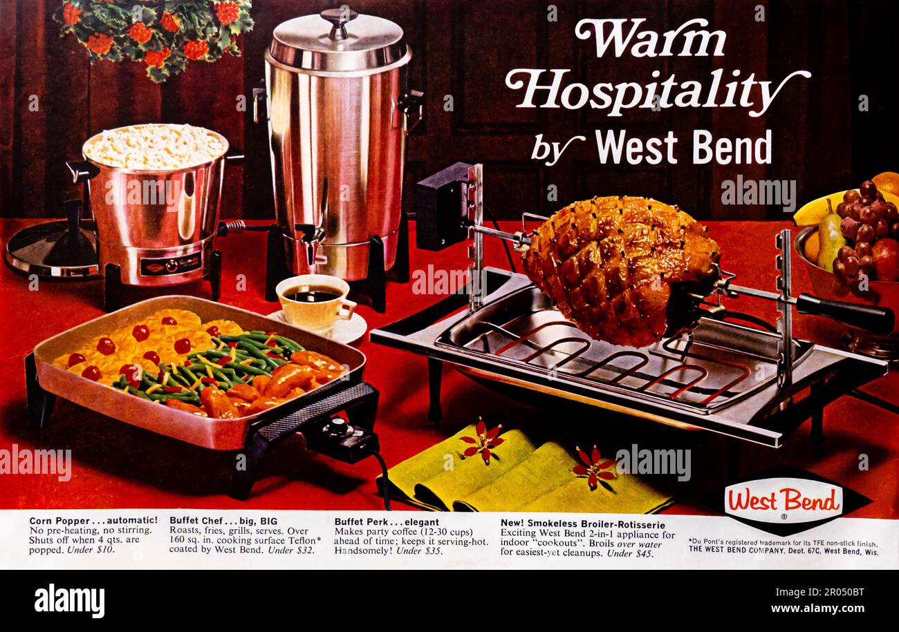 West Bend Kitchen Appliances Werbespot in einem Journal Magazin, 1965 Stockfoto