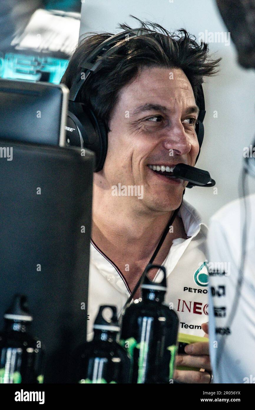 Miami, Florida, USA. 04/07. Mai 2023 Weltmeisterschaft F1. F1 Grand Prix von Miami. Toto WOLFF, Geschäftsführer des Mercedes-Benz Grand Prix. Stockfoto