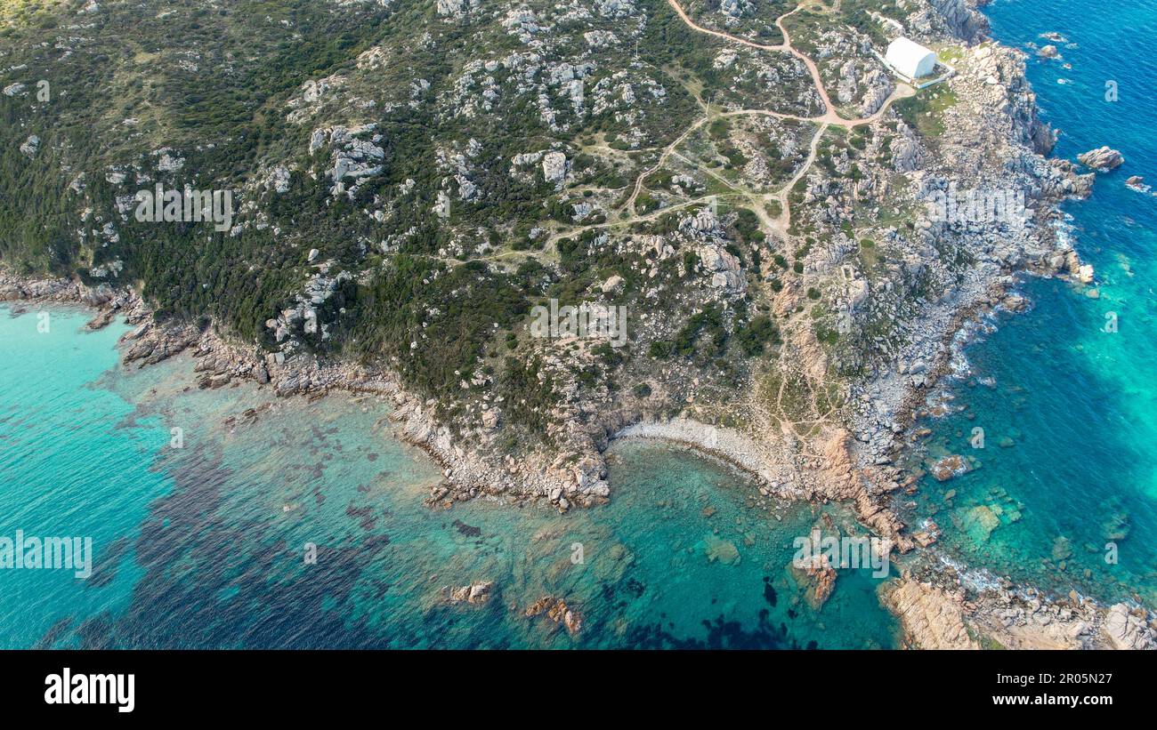 Santa Teresa Gallura ist eine Stadt an der nördlichen Spitze von Sardinien, Isola di Municca, Insel Municca, in der Provinz Sassari, Italien. Fhotographiert von Stockfoto