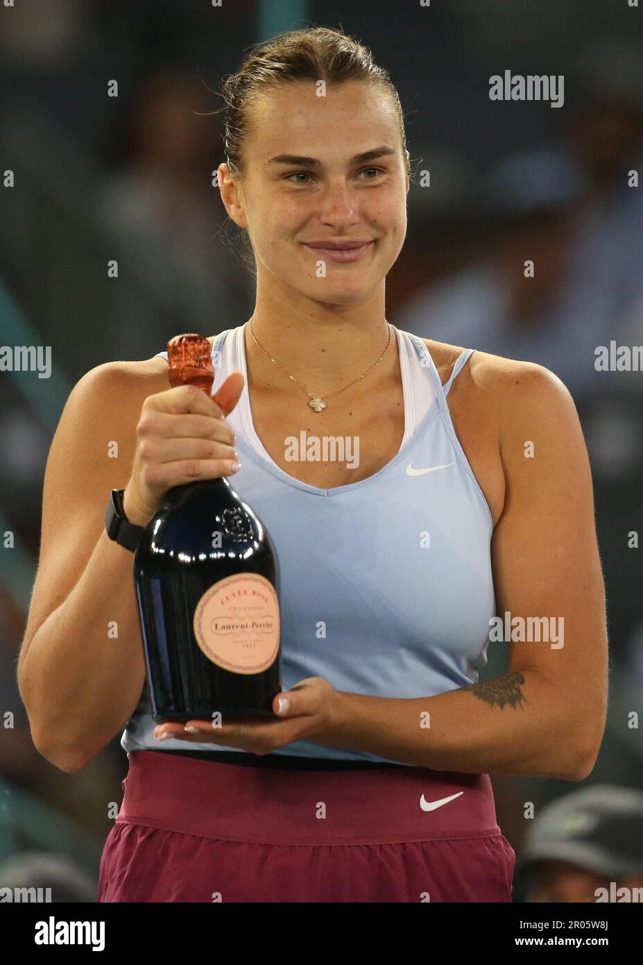 Madrid, Spanien. 06. Mai 2023. Aryna Sabalenka während der Mutua Madrid Open 2023, ATP Masters 1000 Tennis Turnier am 6. Mai 2023 im Caja Magica in Madrid, Spanien. Foto: Laurent Lairys/ABACAPRESS.COM Kredit: Abaca Press/Alamy Live News Stockfoto