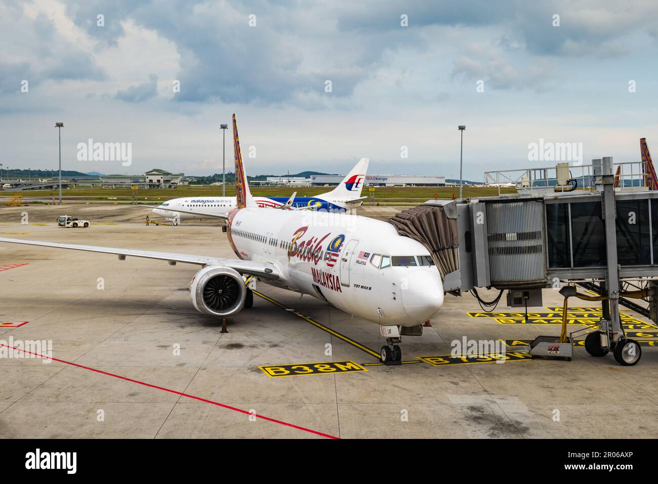 Kuala Lumpur, Malaysia - Mai 2023: Batik Air Aircraft, Boeing, am Kuala Lumpur International Airport. Batik Air ist eine indonesische Linienfluggesellschaft. Stockfoto