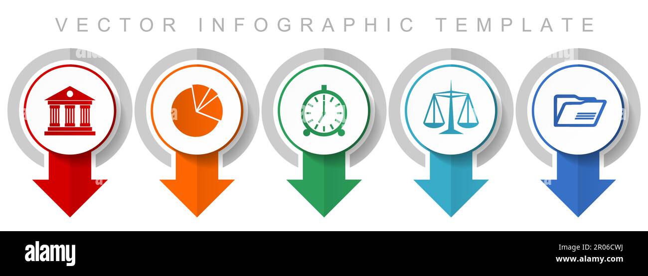 Symbolsatz für den Bildungsbereich, verschiedene Zeigersymbole wie Architektur, Diagramm, Uhr, Skalen und Ordner für webdesign und mobile Anwendungen, Modern de Stock Vektor