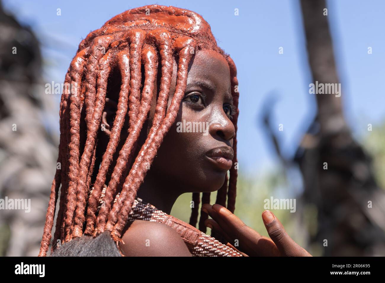 Himba-Menschen in Namibia Stockfoto