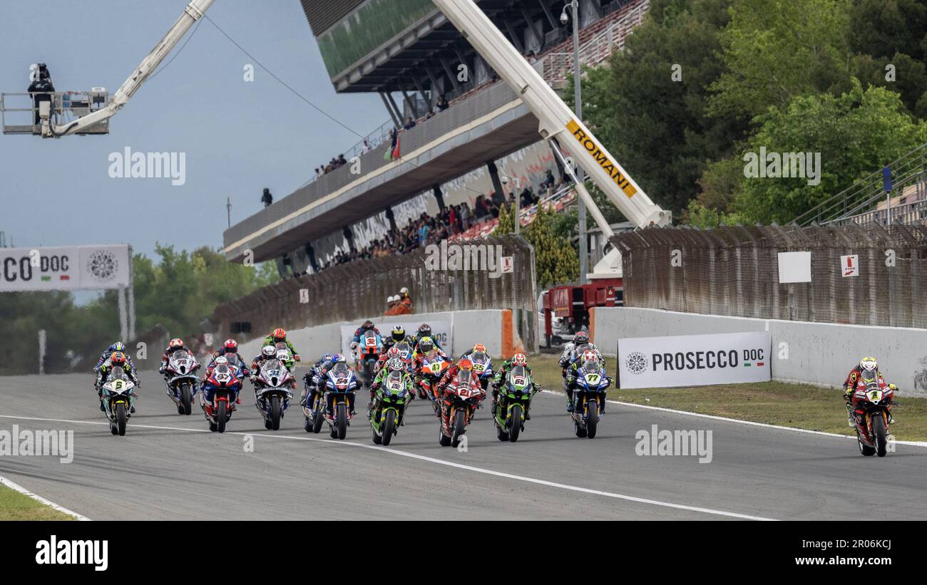 Circuit de Barcelona-Catalunya, Barcellona, Spanien, 06. Mai 2023, Erste Runde während der Prosecco DOC Catalunya Round FIM Superbike World Championship 2023 Stockfoto