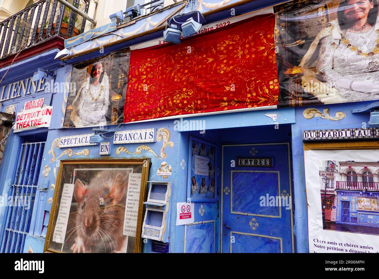 La Comedie Italienne Fassade des Theaters, Paris, Frankreich. Stockfoto