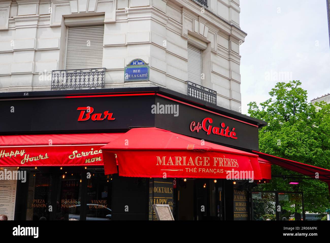 Café Gaité im Montparnasse-Viertel des 14. Arrondissements, Paris, Frankreich. Stockfoto