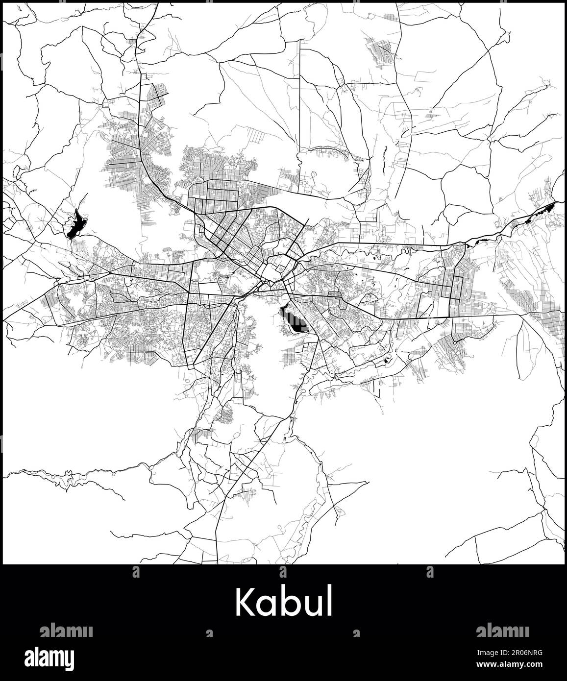 Stadtplan Asien-Afghanistan-Kabul-Vektordarstellung Stock Vektor