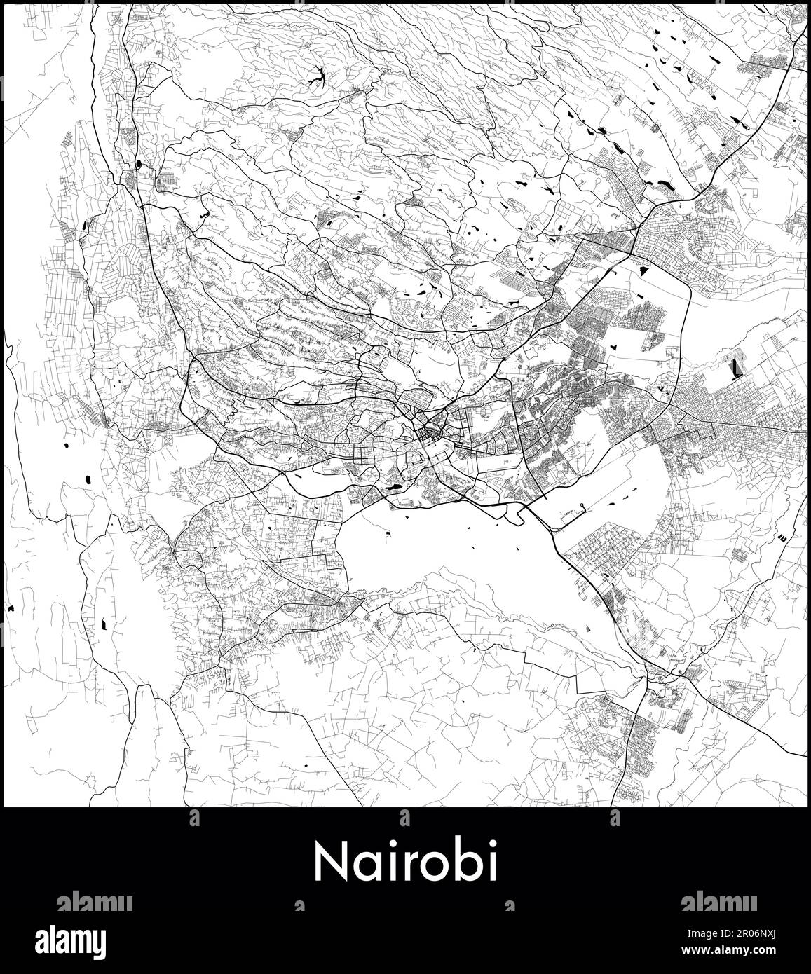 Stadtplan Afrika Kenia Nairobi Vektordarstellung Stock Vektor