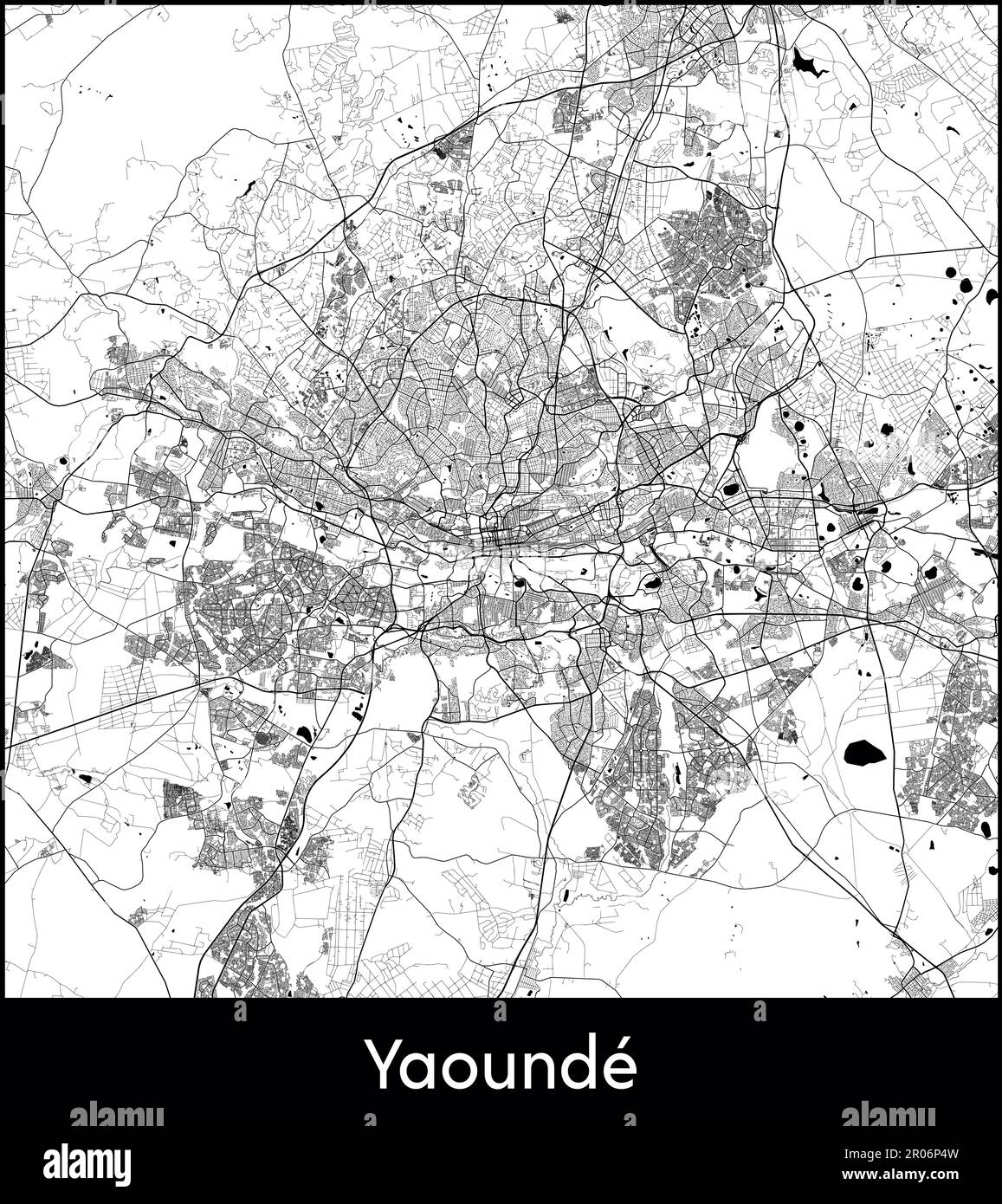 Stadtplan Afrika Kamerun Yaounde Vektordarstellung Stock Vektor