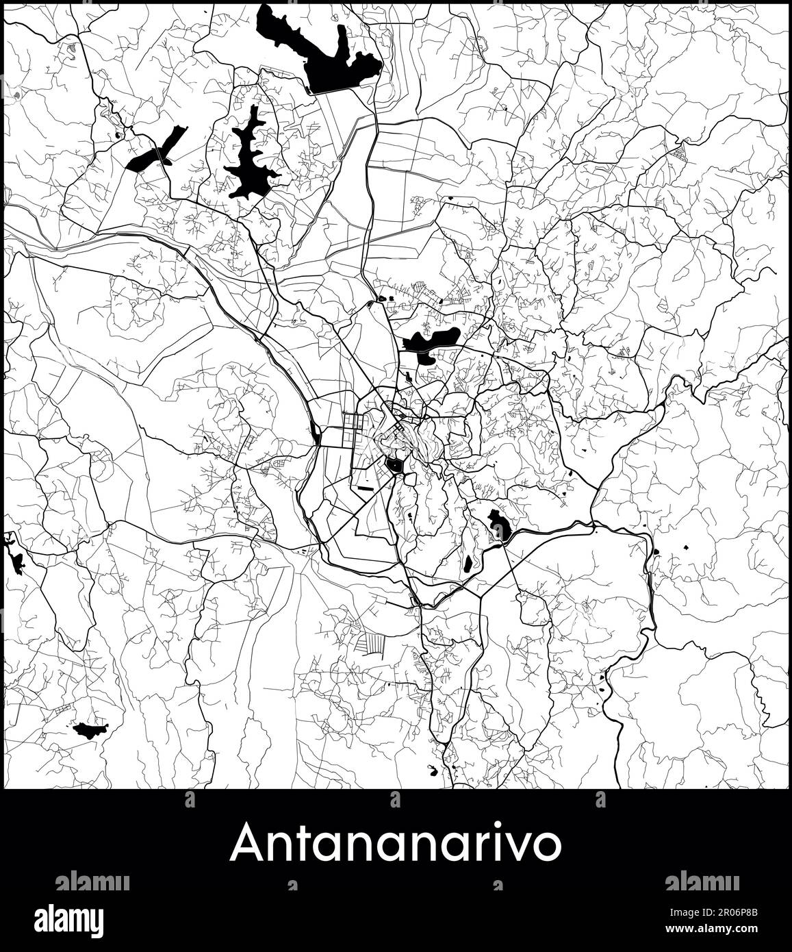Stadtplan Afrika Madagaskar Antananarivo Vektordarstellung Stock Vektor