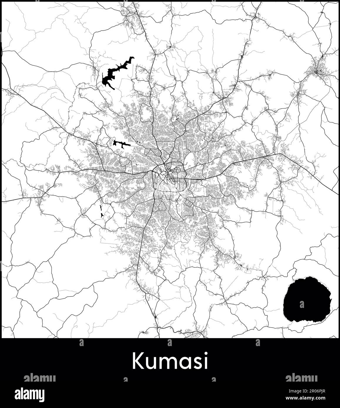 Stadtplan Afrika Ghana Kumasi Vektordarstellung Stock Vektor