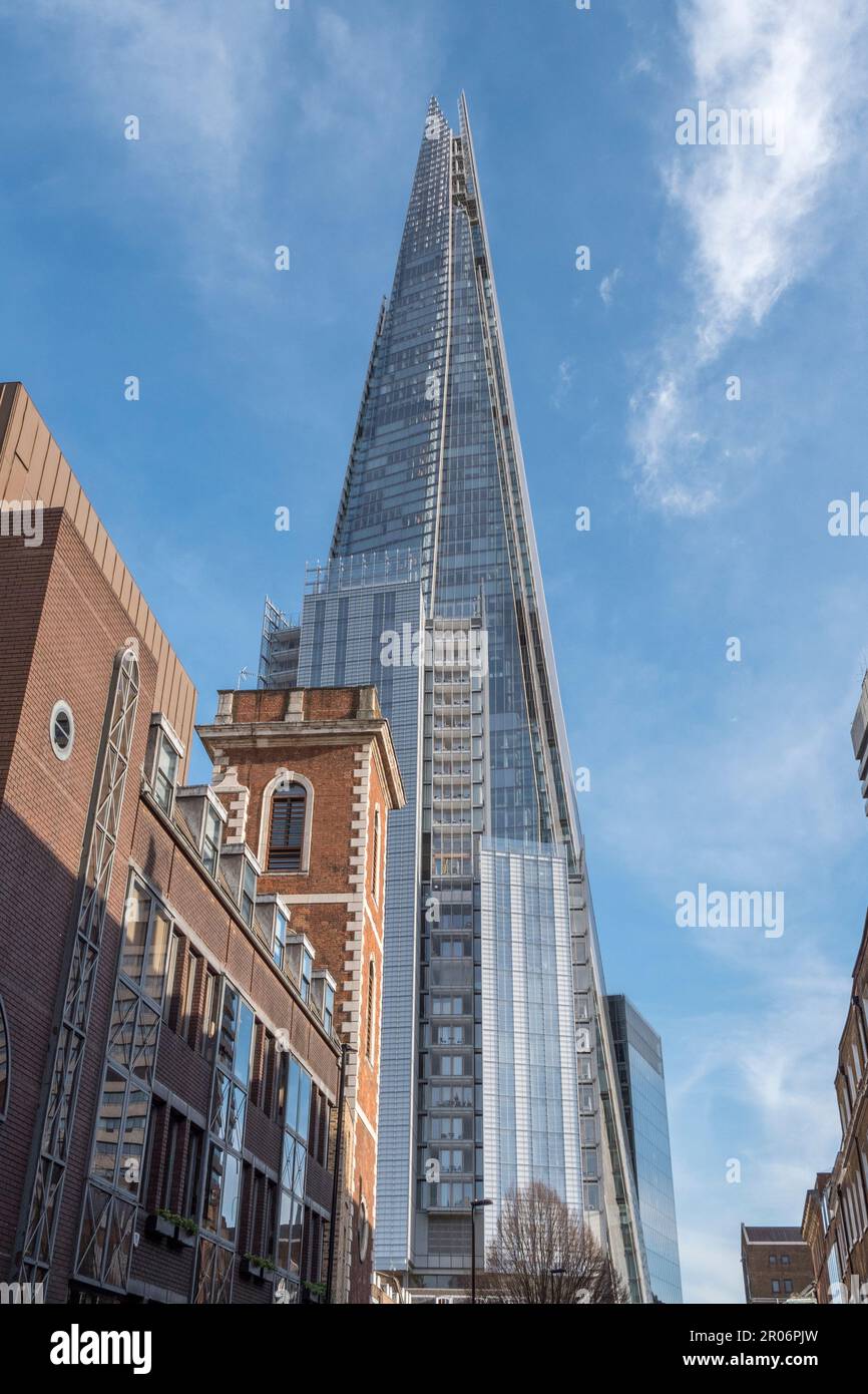 The Shard (auch als London Bridge Tower und Shard London Bridge bezeichnet), Büroentwicklung im Zentrum von London, Großbritannien. Stockfoto