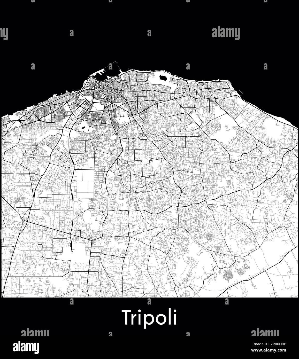 Stadtplan Afrika Libyen Tripolis Vektordarstellung Stock Vektor