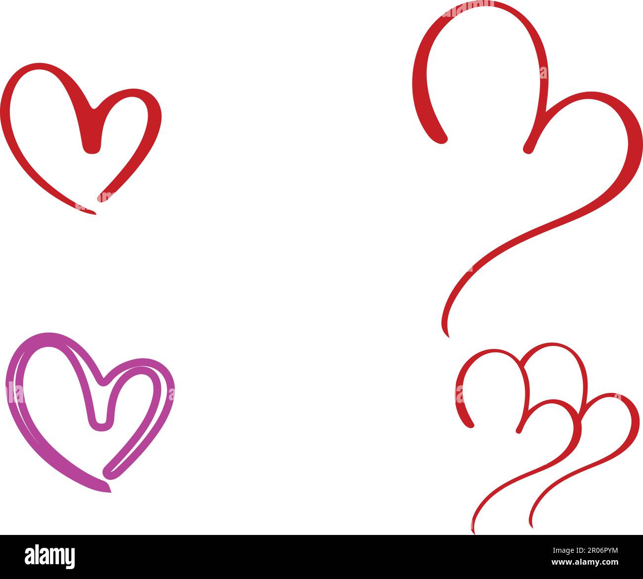 Sammlung von Herz-Illustrationen, Liebe Symbol Icon Set, Liebe Symbol Vektor. Stock Vektor