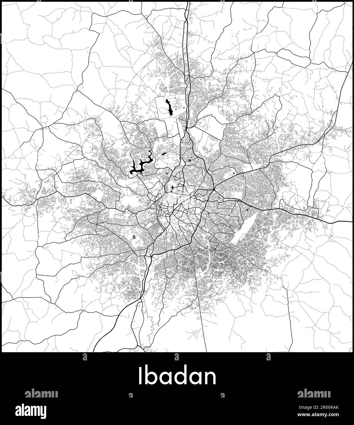 Stadtplan Afrika Nigeria Ibadan Vektordarstellung Stock Vektor