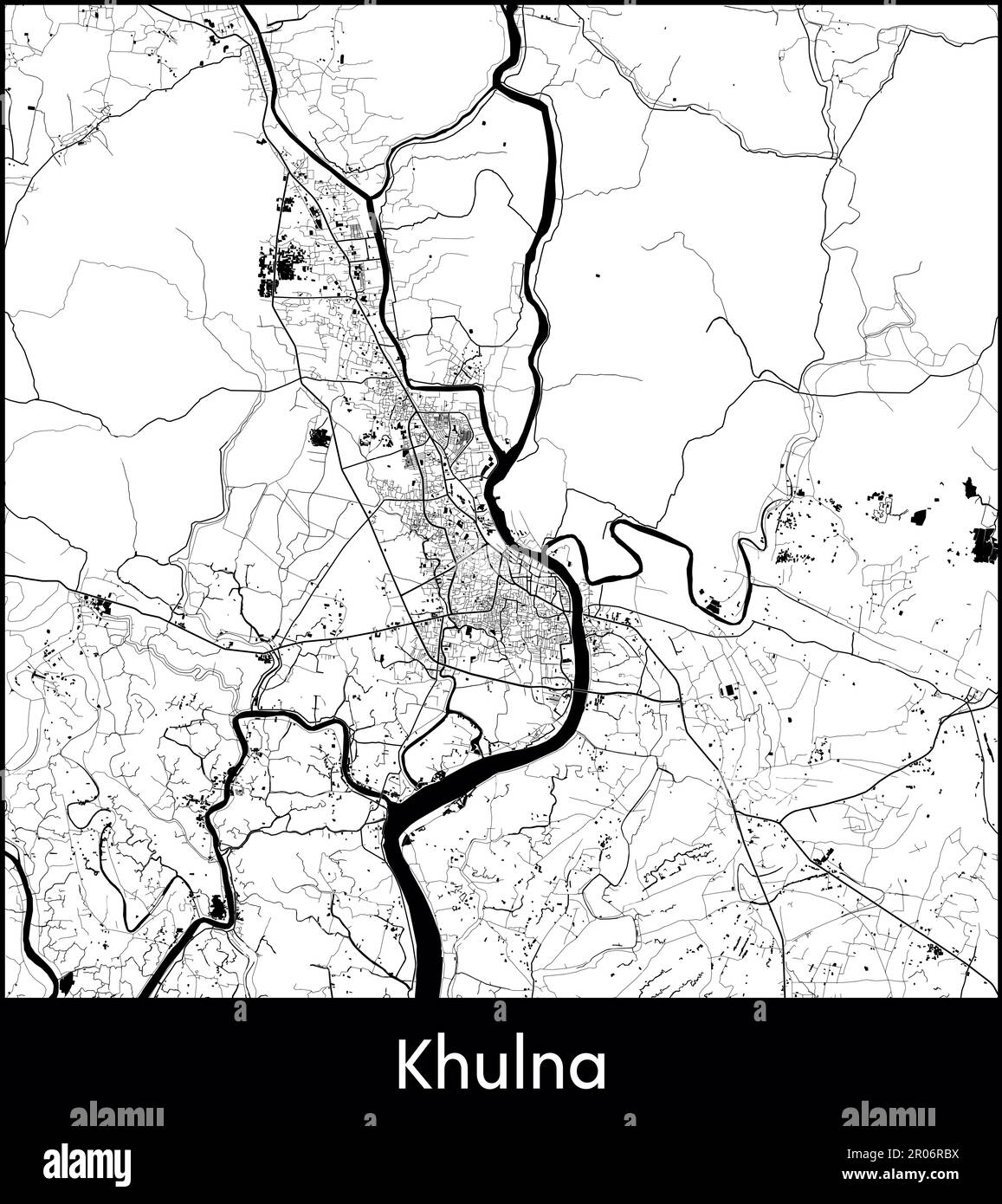 Stadtplan Asien Bangladesch Khulna Vektordarstellung Stock Vektor