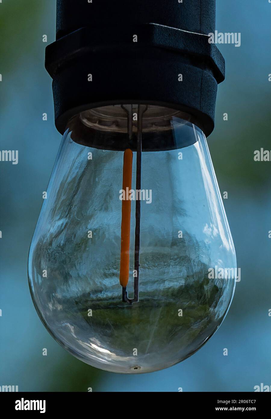 Nahaufnahme einer Deckenleuchte für den Außenbereich Stockfoto