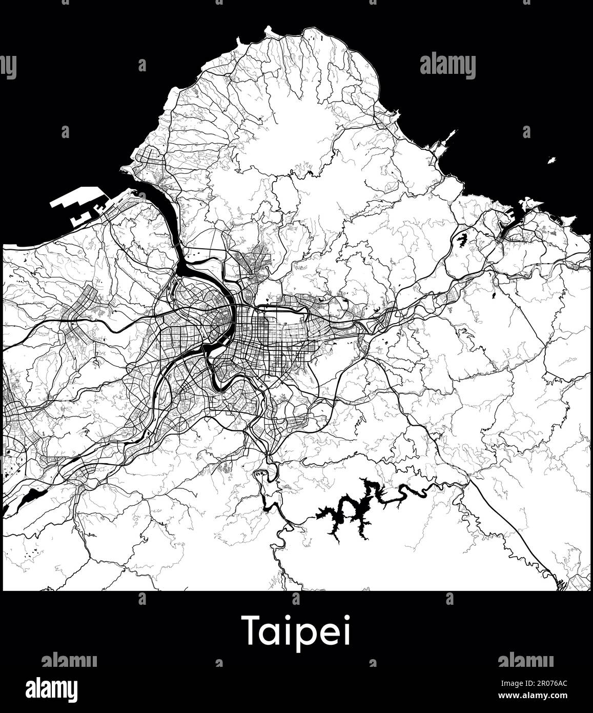 Vektordarstellung Stadtplan Asien China Taipei Stock Vektor