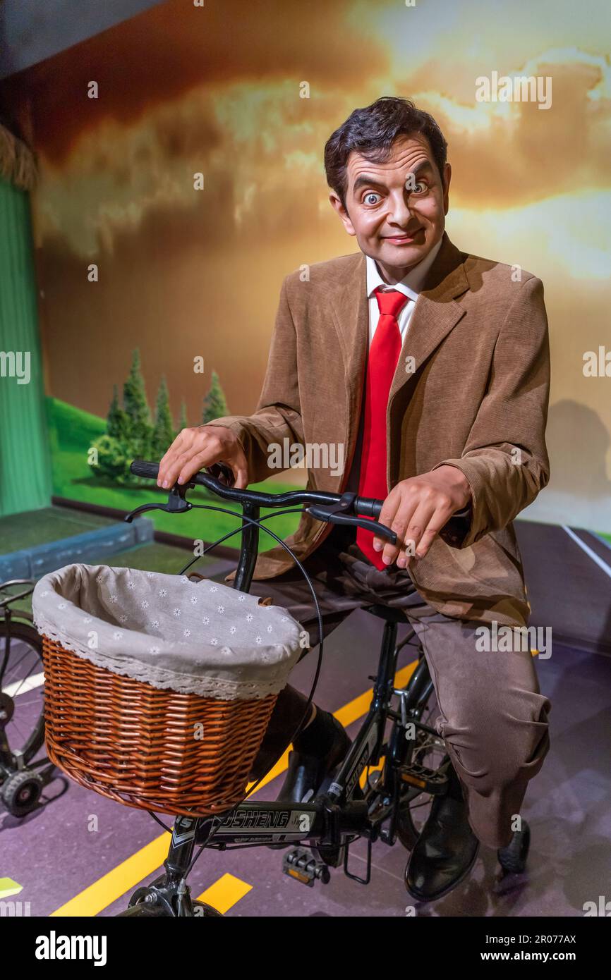 Shah Alam, Malaysia - April 17,2023 : Mr. Beans Wachsfigur auf dem Red Carpet 2 in I-City Shah Alam. Stockfoto