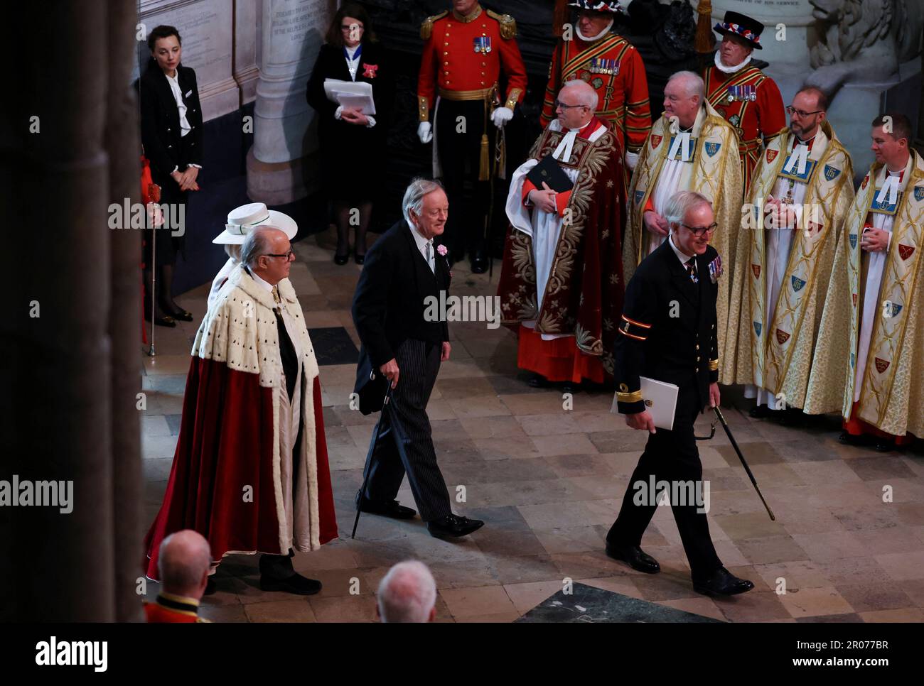 Andrew Parker Bowles kommt vor der Krönung von König Karl III. Und Königin Camilla in Westminster Abbey, London. Foto: Samstag, 6. Mai 2023. Stockfoto
